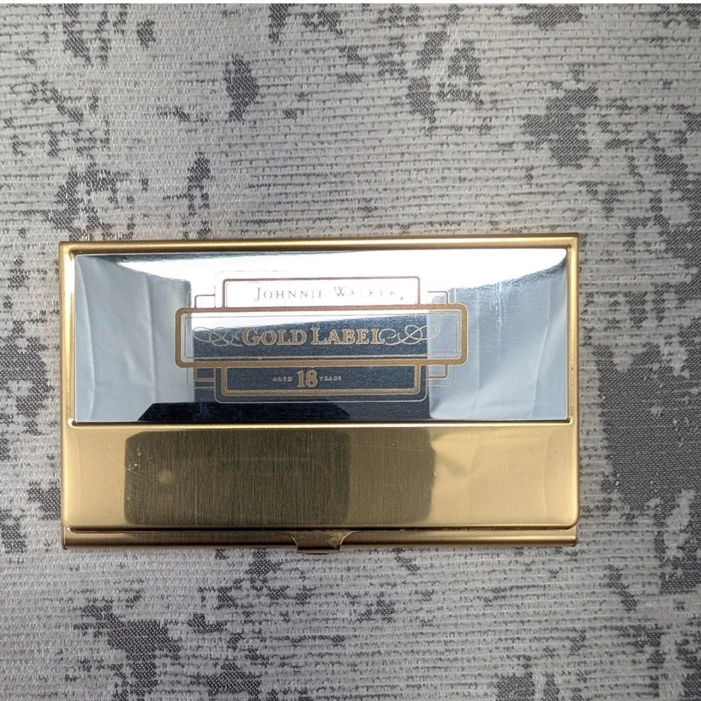 Johnnie Walker Gold Label‎ 18 Years Business Card Holder Metal Gold Silver